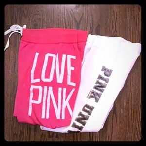 2 pairs of VS PINK sweatshirt joggers- size M